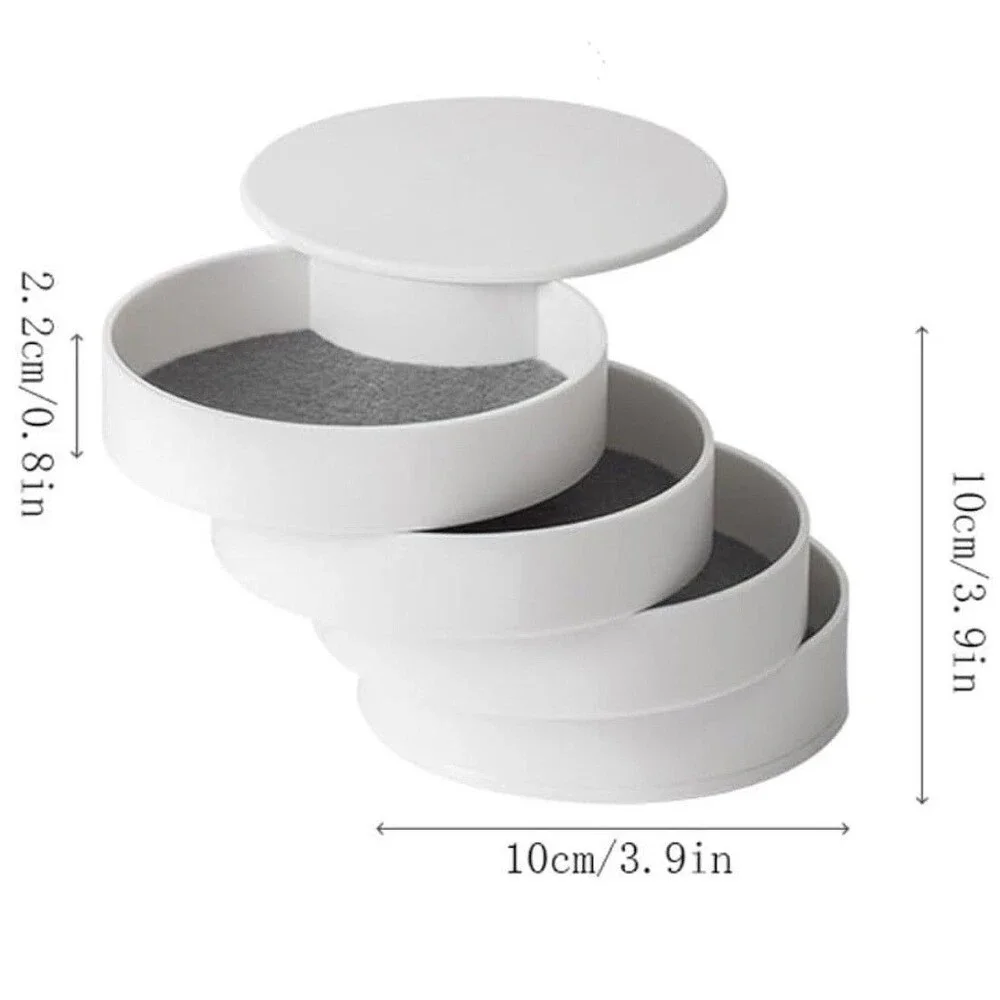 YAMAZAKI 4 Tier Rotating Jewelry Organizer White (Bx 1)